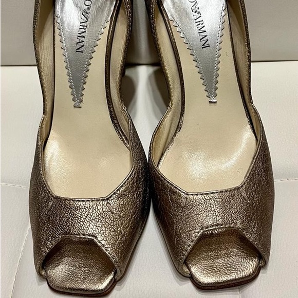 EMPORIO ARMANI LOGO CANVAS HEELS ITALIAN FOR WOMENS - Picture 11 of 12